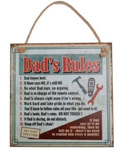 AHS005 Dad's Rules Sign