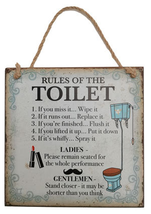 AHS010 Rules of the Toilet Sign