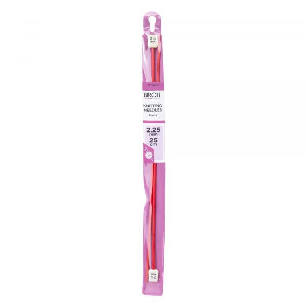 Birch Plastic Knitting Needles 25cm