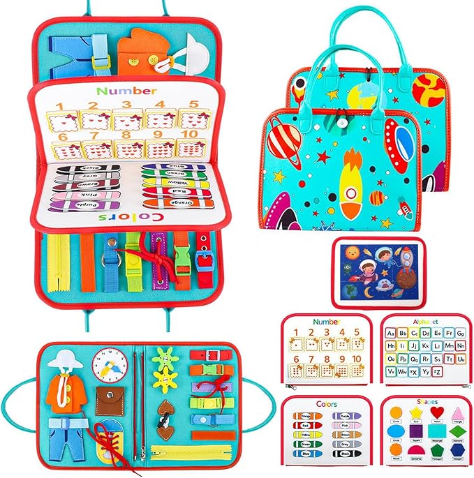 Montessori Book - Space Ships Green