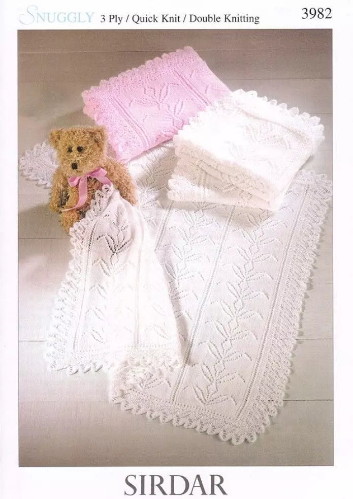 Leaflet 3982 Sirdar Baby's Blankets Mooroolbark Wool