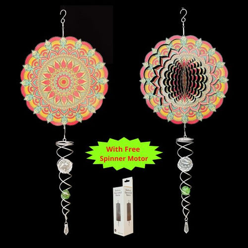 30cm Wind Spinners - Yellow Mandala - SR-WS-010
