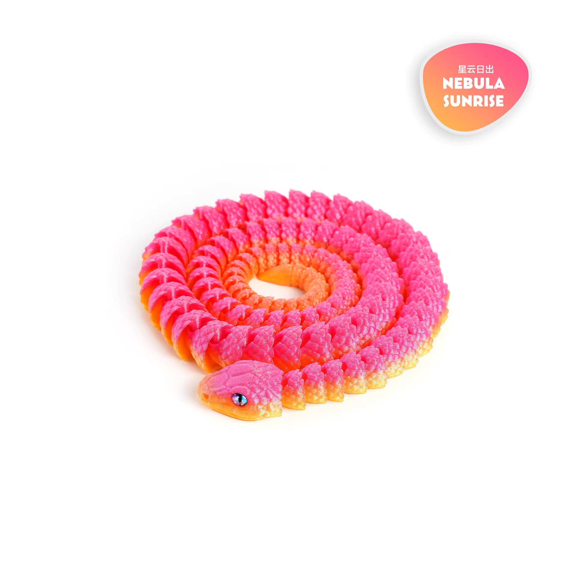 3D Printed Snake - Mega Pink Orange