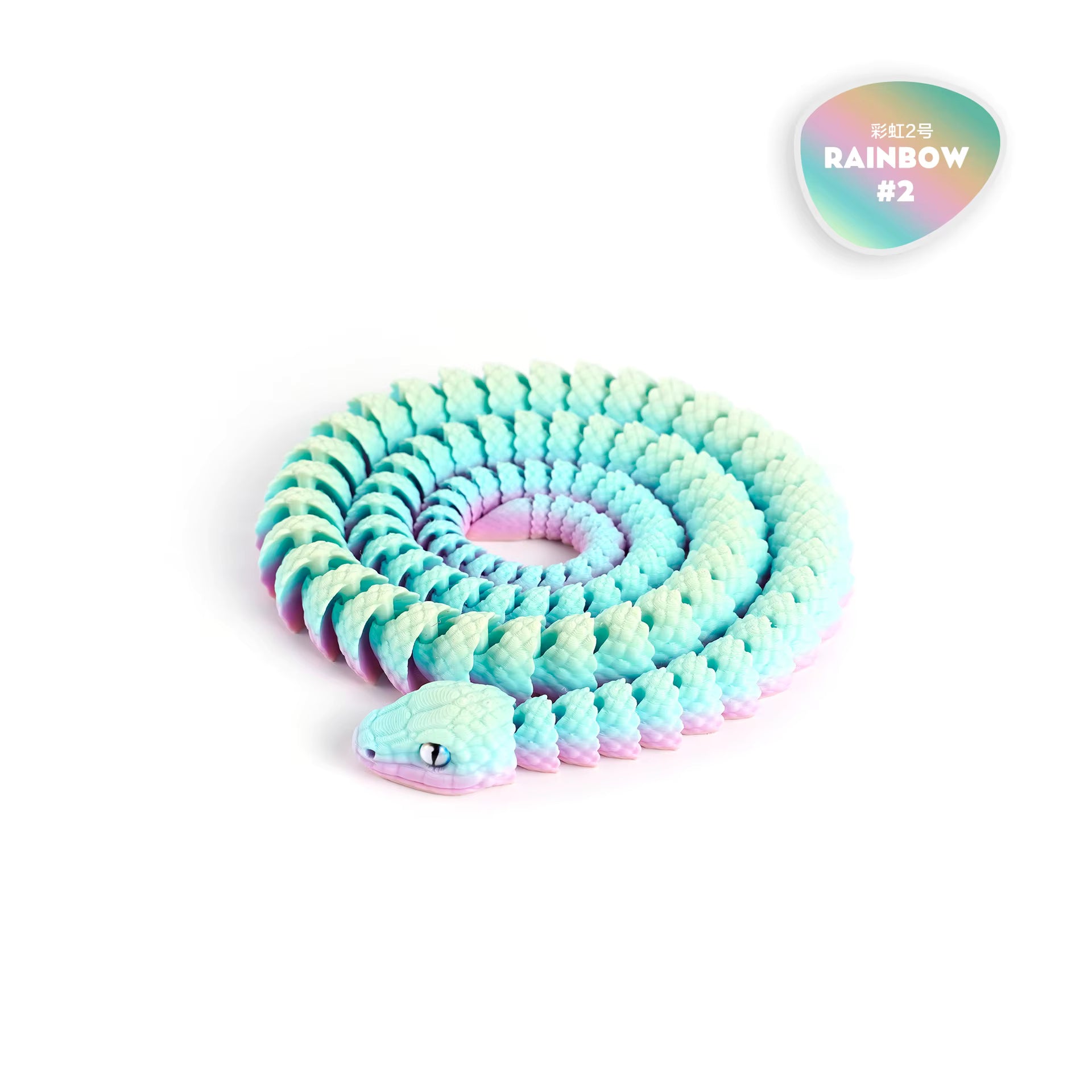 3D Printed Snake - Mega Rainbow
