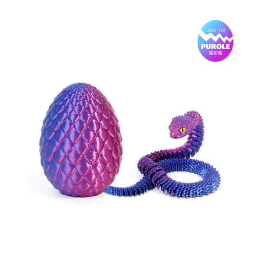 3D Printed Snake in Egg - Laser Purple