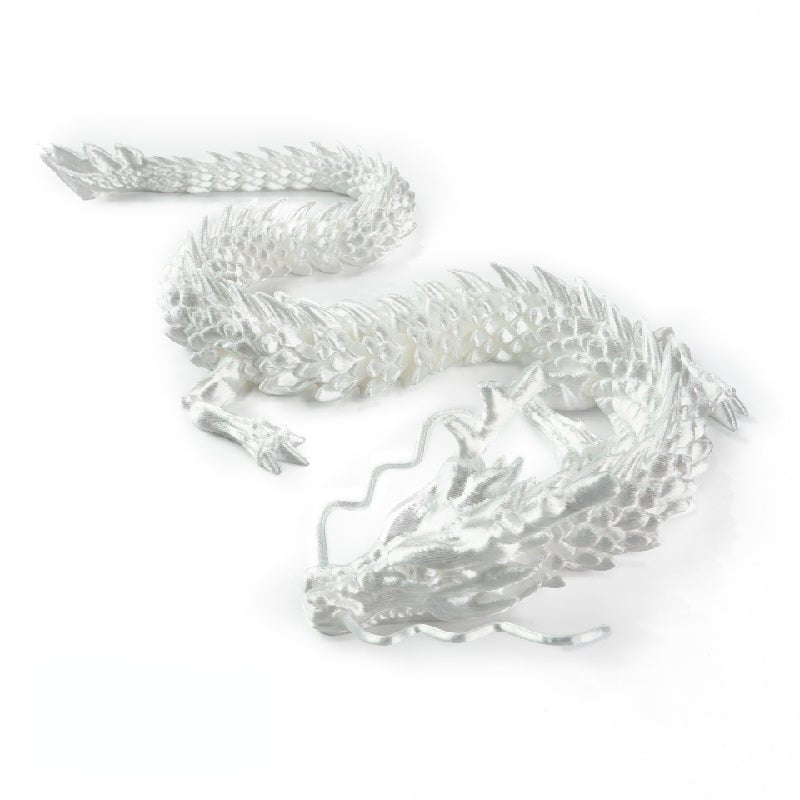 3D Printed Dragon-Silk White / 30cm - Mooroolbark Wool
