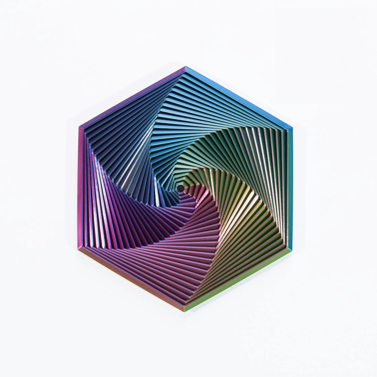 3D Printed Hexagonal Fidget Toy-Large Colourful No.1 - Mooroolbark Wool