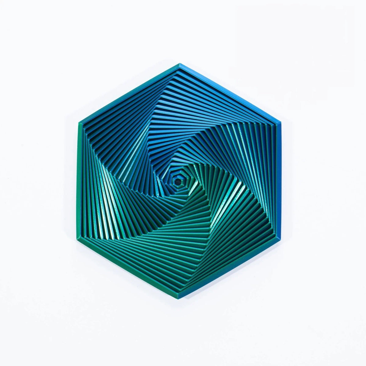 3D Printed Hexagonal Fidget Toy-Large Laser Green - Mooroolbark Wool