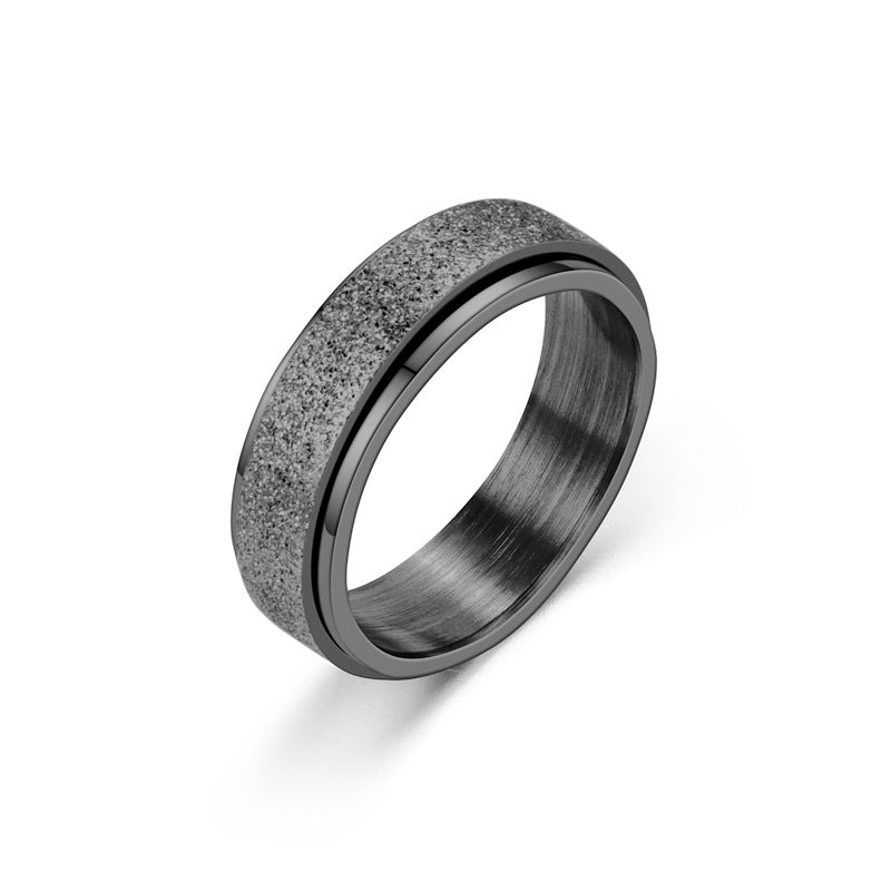 Anxiety Ring Fidget - Frosted Black - Mooroolbark Wool