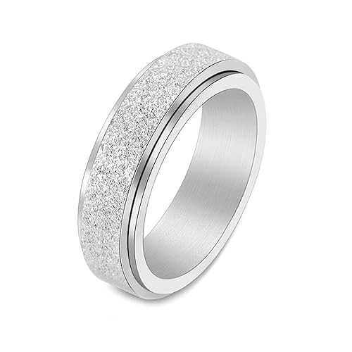 Anxiety Ring Fidget - Frosted Silver - Mooroolbark Wool