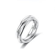 Anxiety Ring Fidget - Silver 3 Rings - Mooroolbark Wool