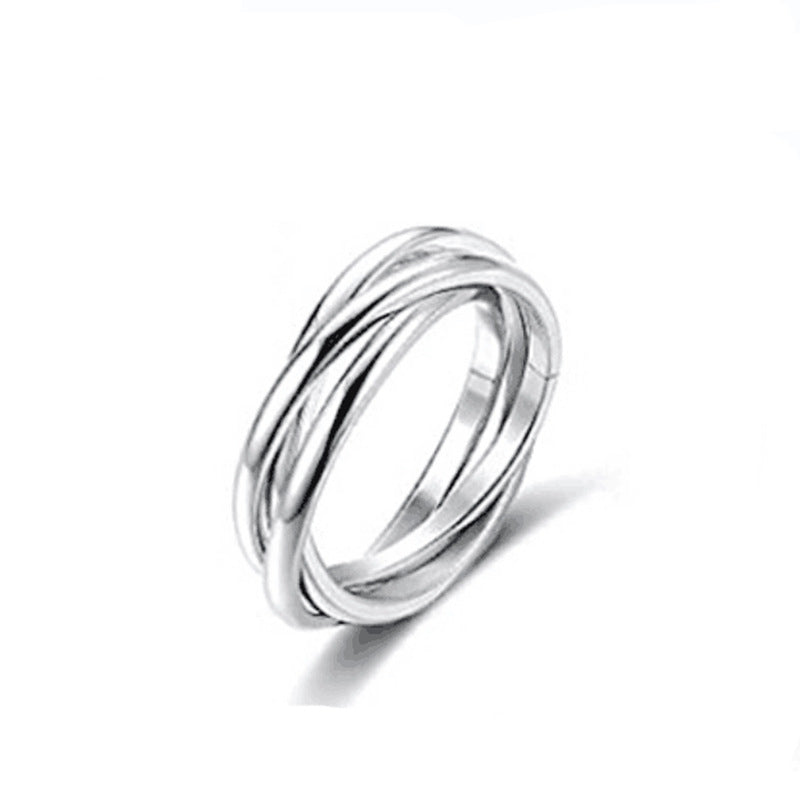 Anxiety Ring Fidget - Silver 3 Rings - Mooroolbark Wool