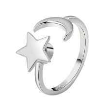 Anxiety Ring Fidget - Silver Moon Star