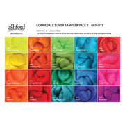 Ashford Corriedale Sliver Sample Pack 2 - Brights