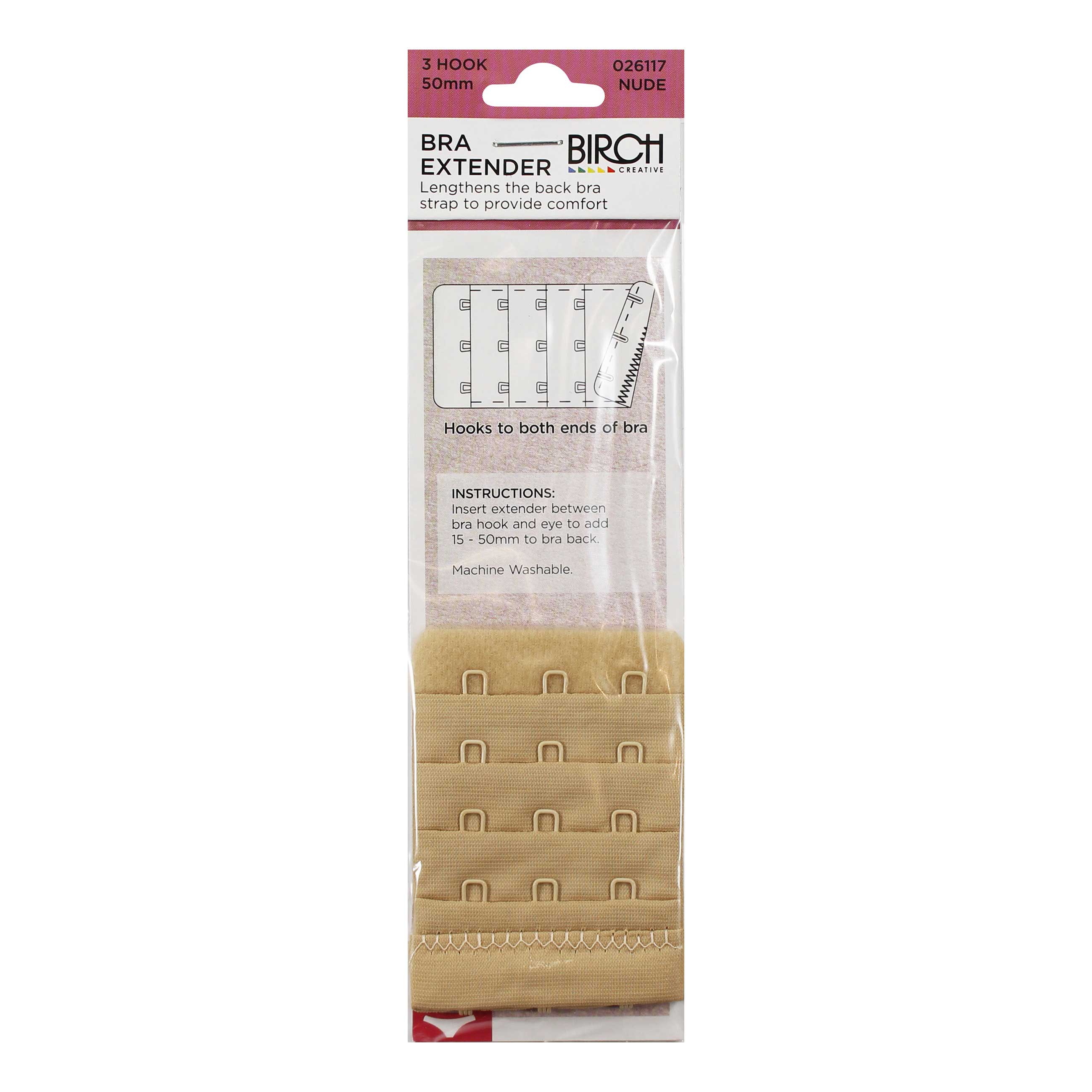 Birch Bra Extender 3 Hook 50 mm Nude - 026117