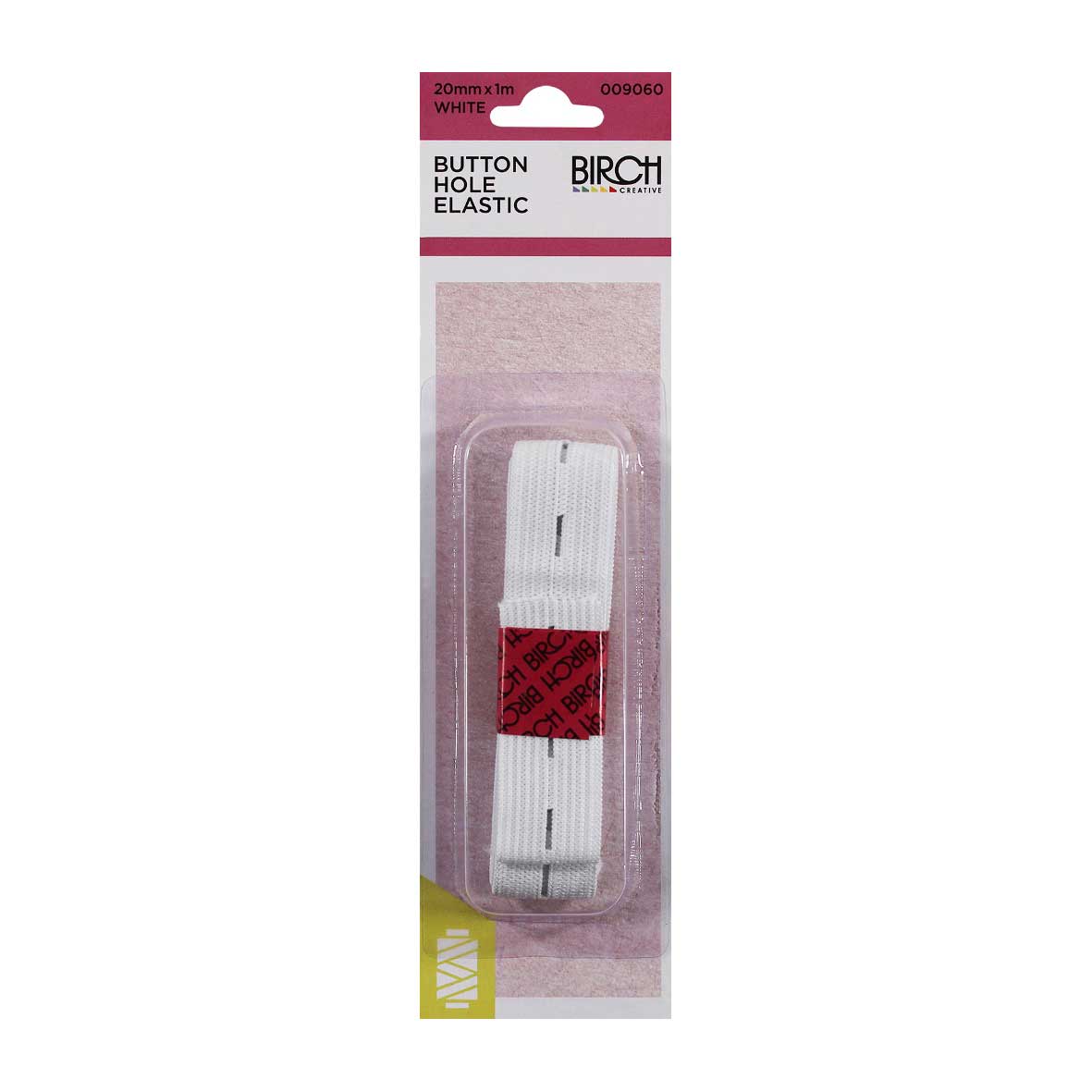 Birch Button Hole Elastic 20mm x 1m - 009060