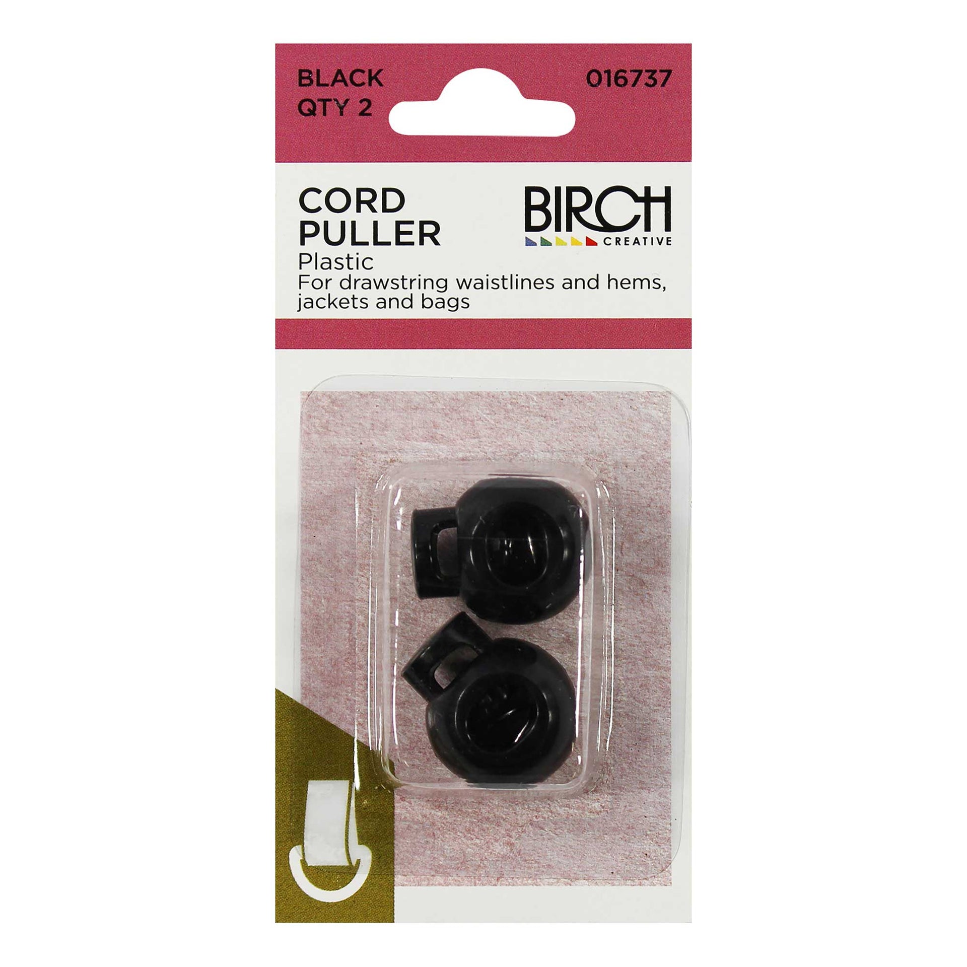 Birch Cord Puller qty 2 - Black 016737