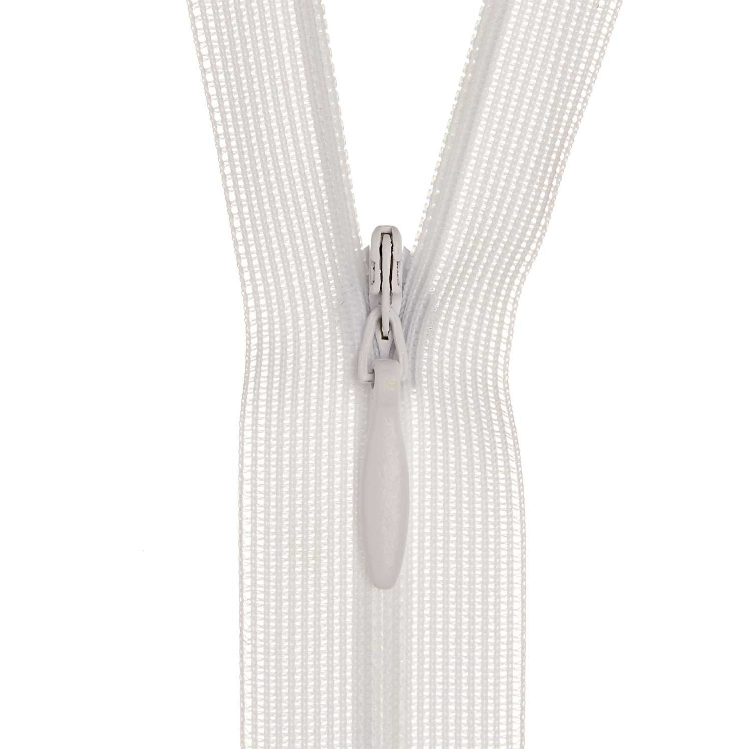 Birch Invisible Zip - 18cm White