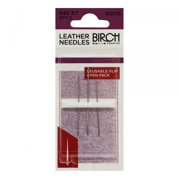 Birch Leather Needles Size 3/7 3 Pack