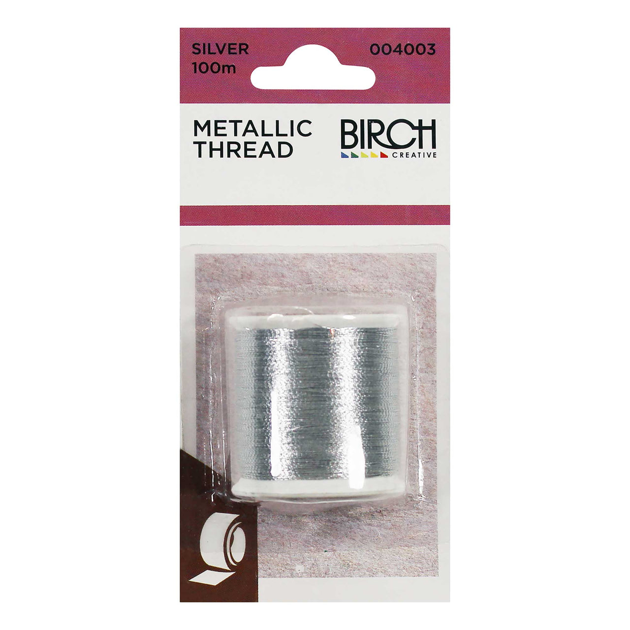 Birch Metallic Thread 100m - Silver
