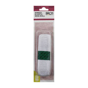 Birch Ribbed Elastic Non-Roll White 25mm x 1m - 009225
