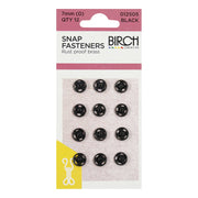 Birch Snap Fasteners Black 7mm