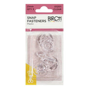 Birch Snap Fasteners Clear 21mm