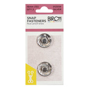 Birch Snap Fasteners Silver 18mm