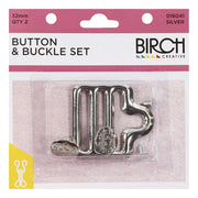 Birch Button and Buckle Set - Silver