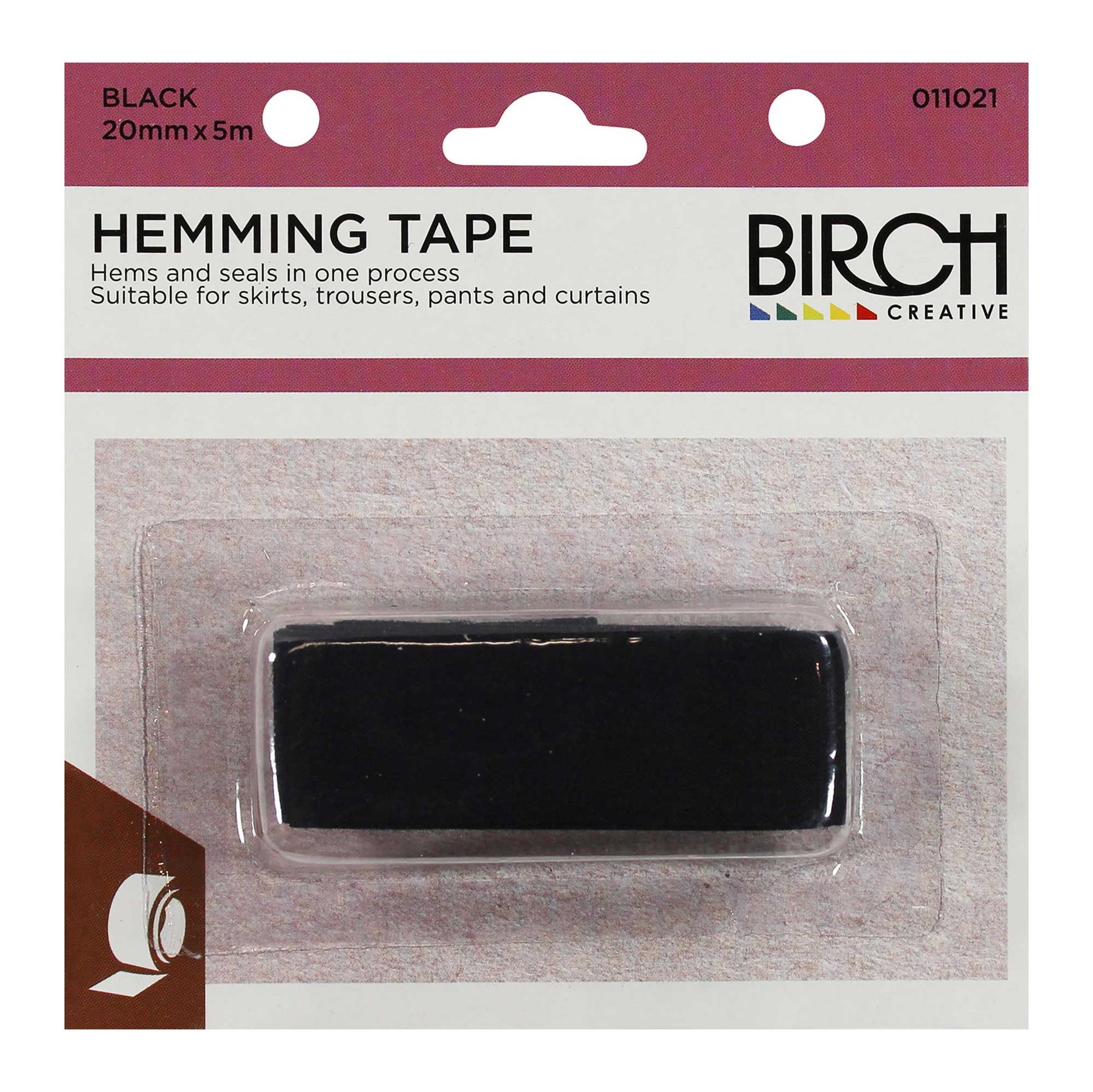 Birch Hemming Tape 20mm x 5m - Black