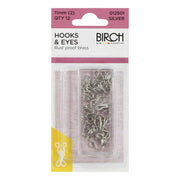 Birch Hooks & Eyes 11mm White