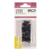 Birch Hooks & Eyes 12mm Black