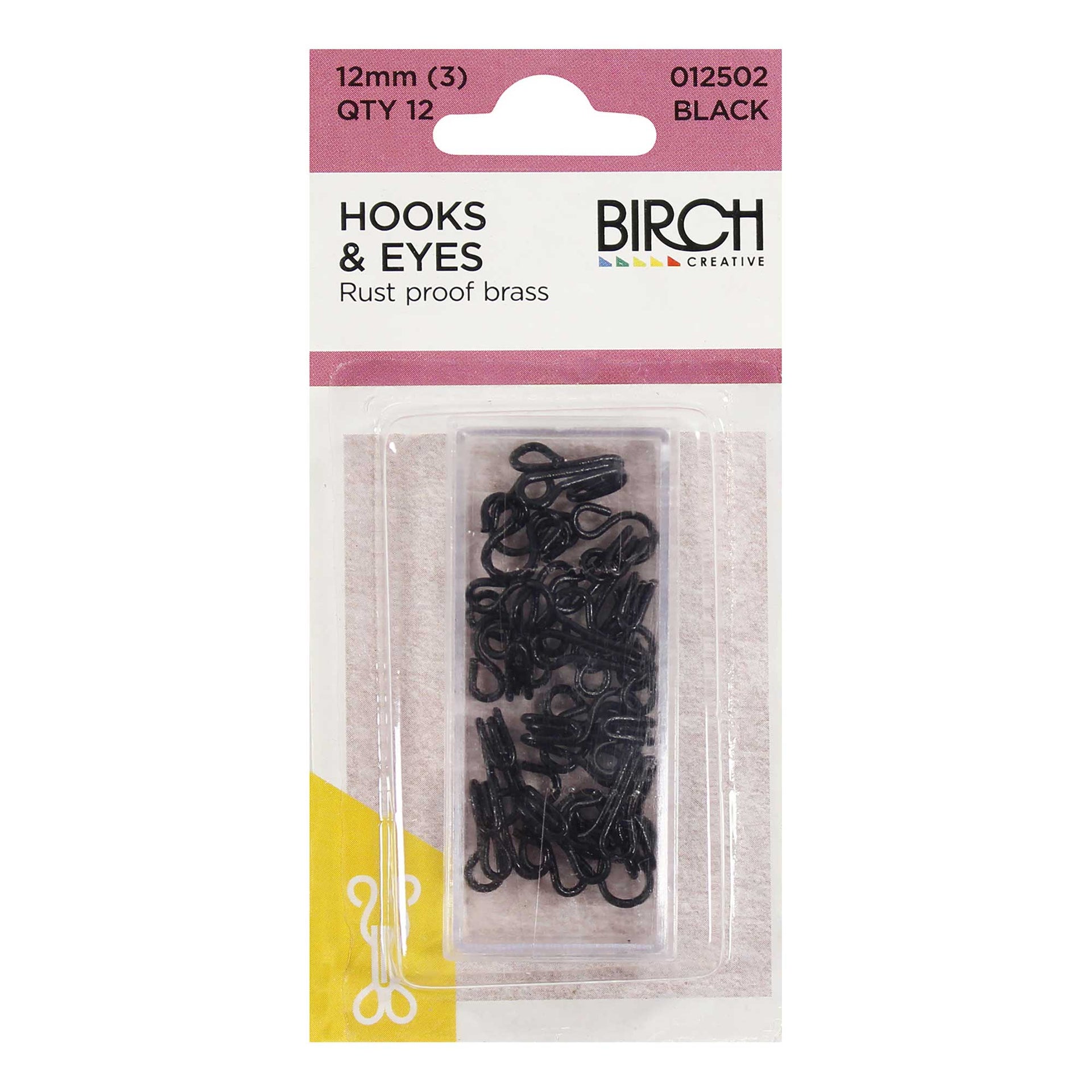Birch Hooks & Eyes 12mm Black