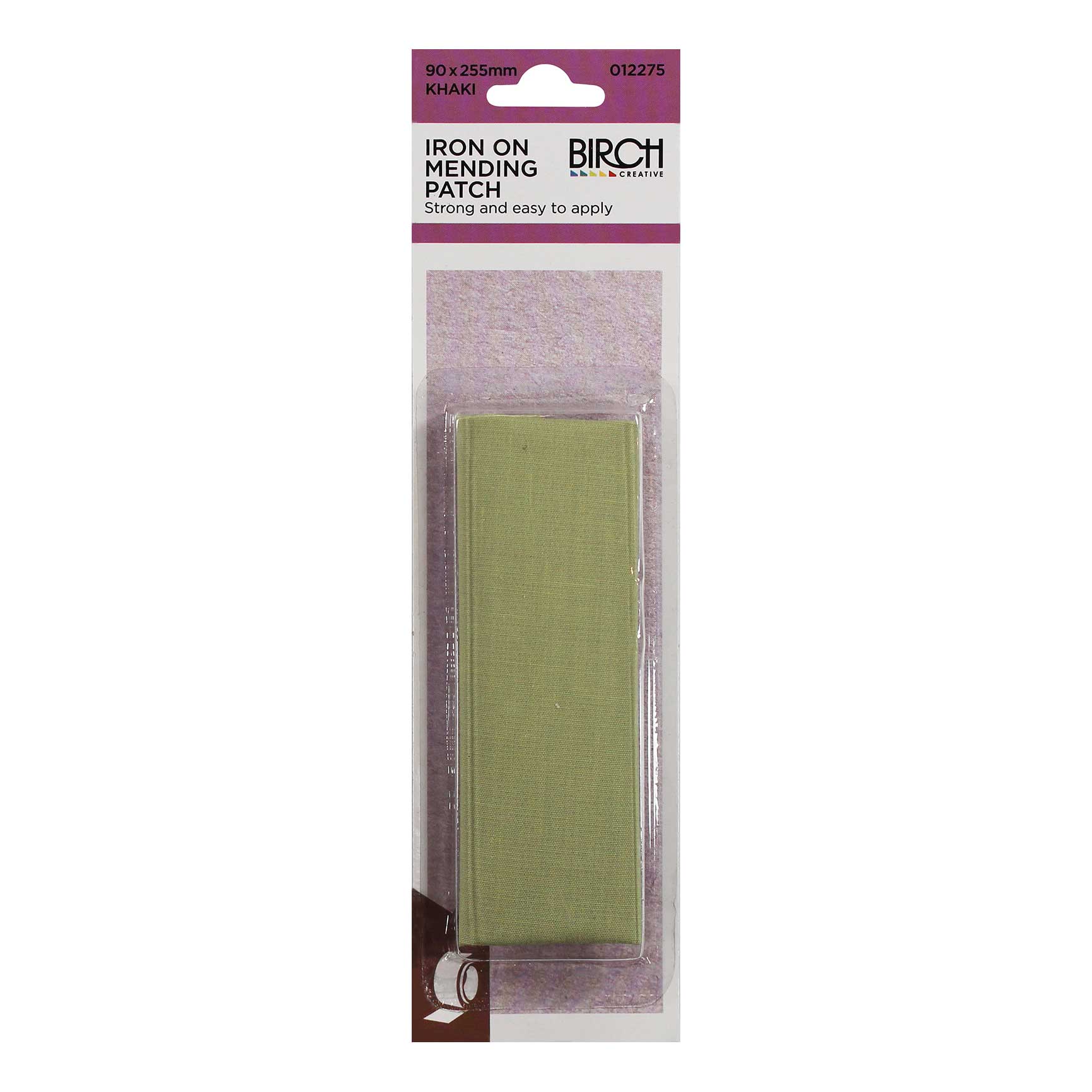 Birch Iron On Mending Patch 90 x 255mm - Khaki