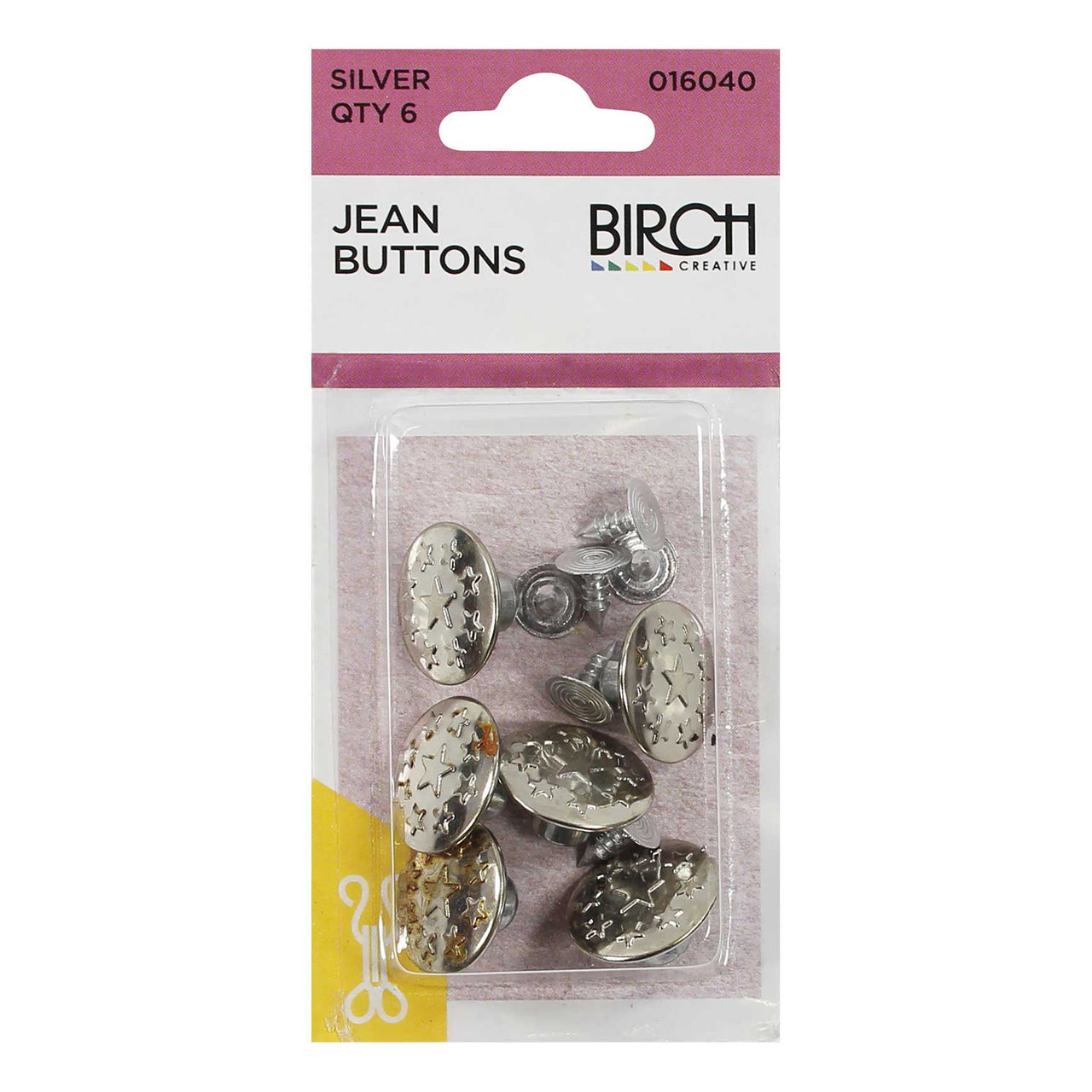 Birch Jean Buttons - Silver 16040