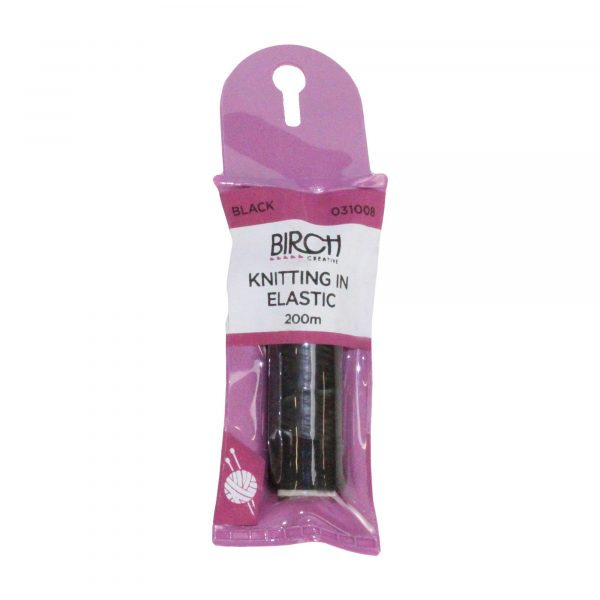 Birch Knitting In Elastic 200 metres 031008 Black
