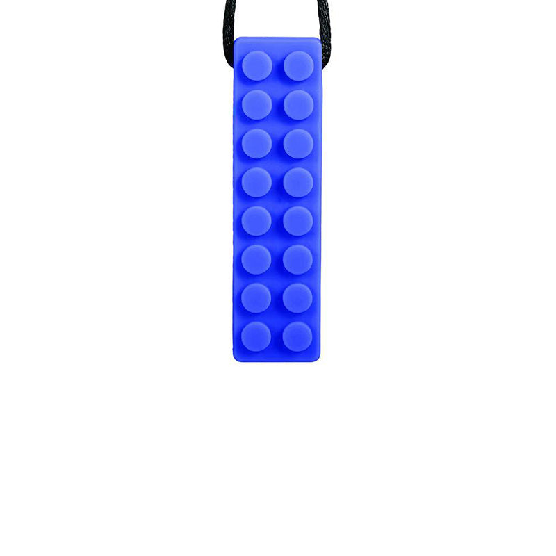 Blue Lego Block Silicone Fidget Necklace