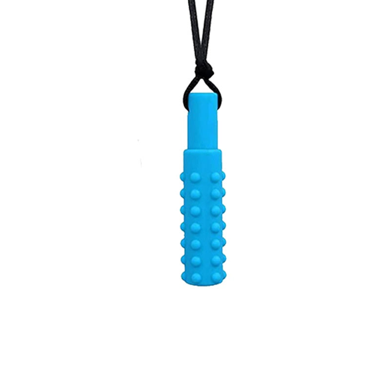 Blue Tube Silicone Fidget Necklace
