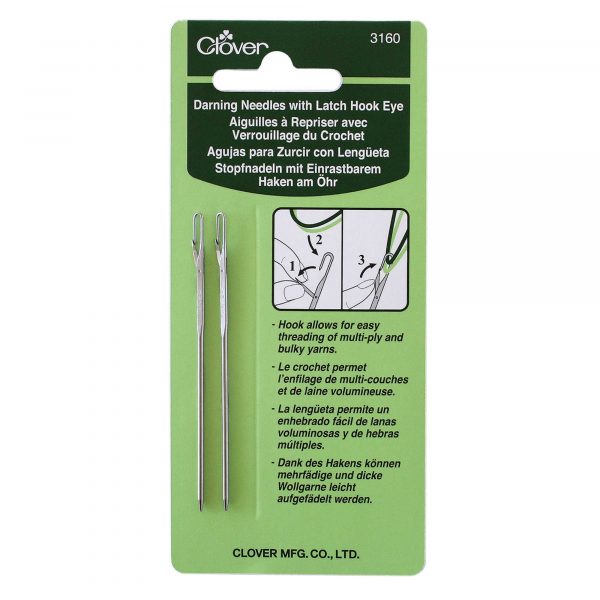 Clover Darning Needles With Latch Hook Eye 3160