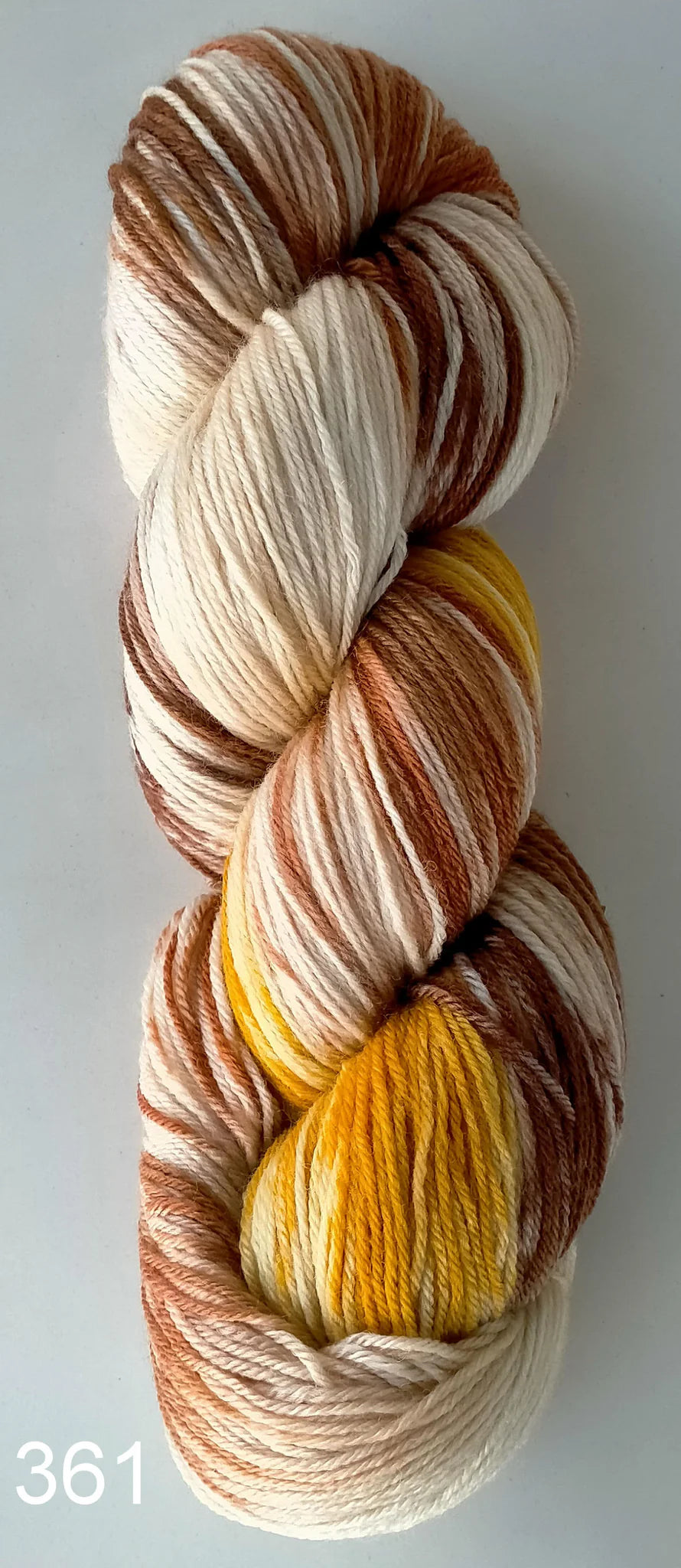 Countrywide Yarns - Hand Painted Socks 361 - Mustard Brown Cream