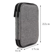 Doulbe Zip Crochet Hook Case - Grey