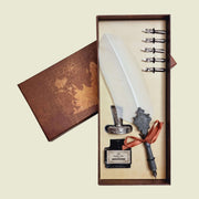 Feather Calligraphy Pen Set - White   
