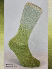 Fiori Gradient Sock Hand Dyed 004 - Lemon and Lime