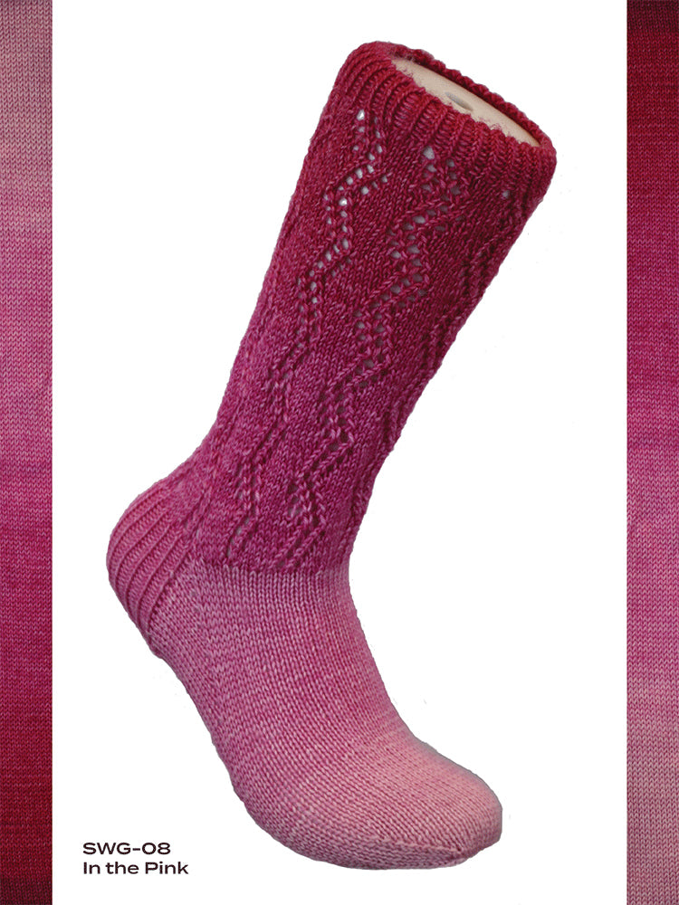 Fiori Gradient Sock Hand Dyed 008 - In The Pink