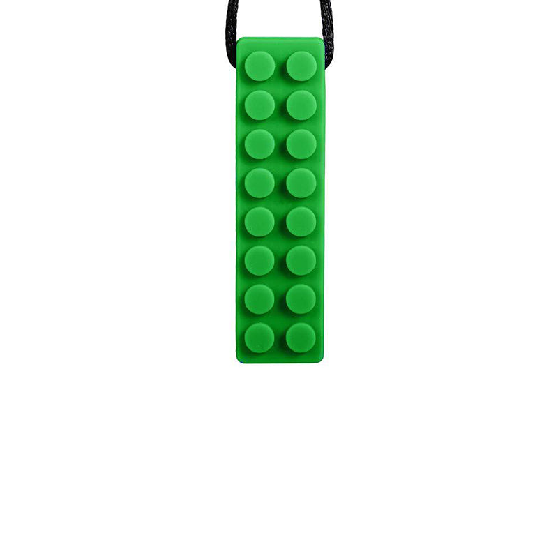 Green Lego Block Silicone Fidget Necklace