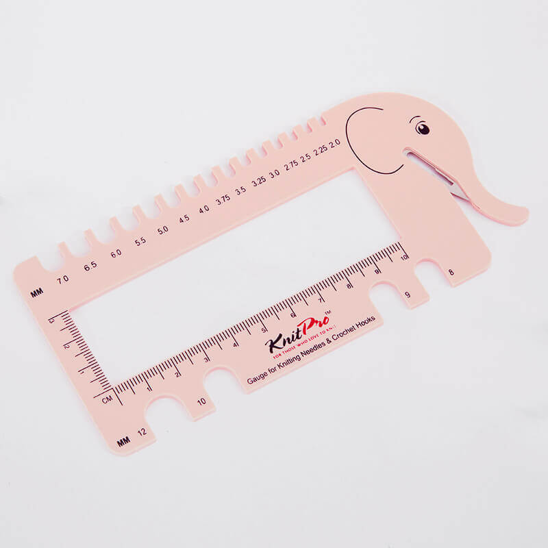 Knit Pro Needle & Crochet Gauge with Yarn Cutter - Pink