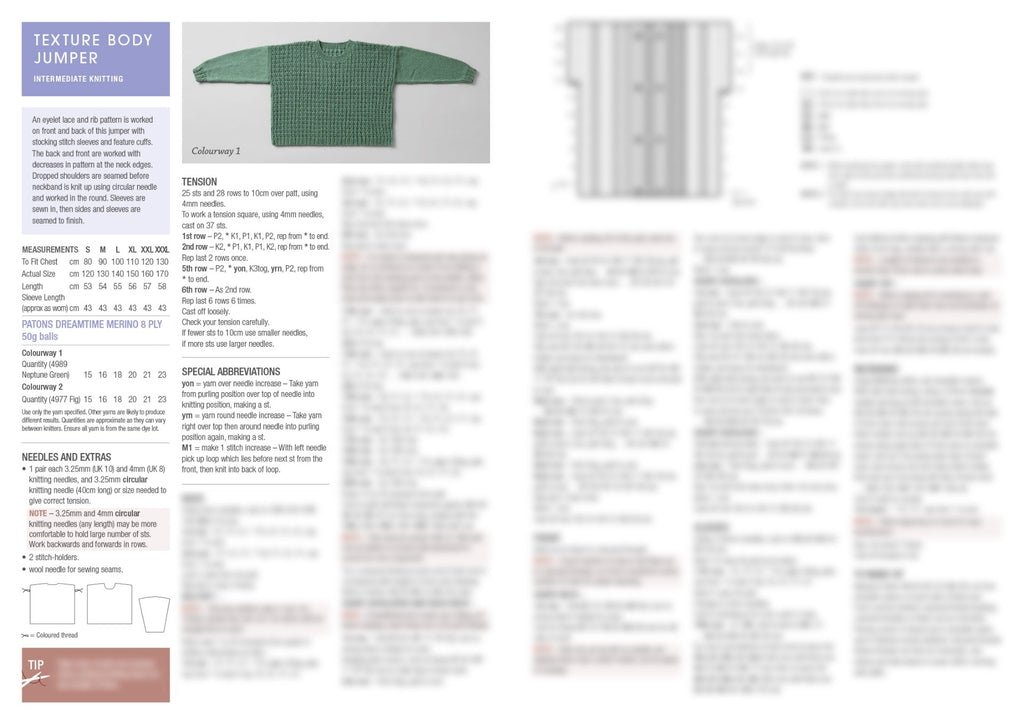 Leaflet - Patons Beyond The Basics Project 1 Knit