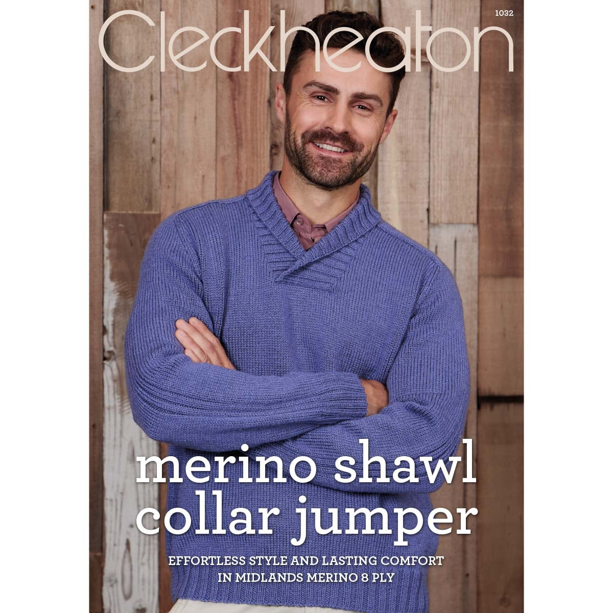 Leaflet 1032 - Cleckheaton Merino Shawl Collar Jumper