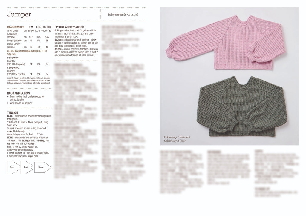 Leaflet 1033 - Cleckheaton Bella Crochet Jumper