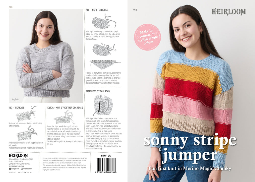 Leaflet 012 - Heirloom Sonny Stripe Jumper 1